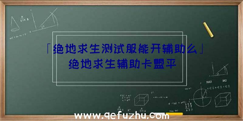 「绝地求生测试服能开辅助么」|绝地求生辅助卡盟平